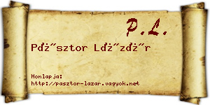 Pásztor Lázár névjegykártya