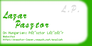 lazar pasztor business card